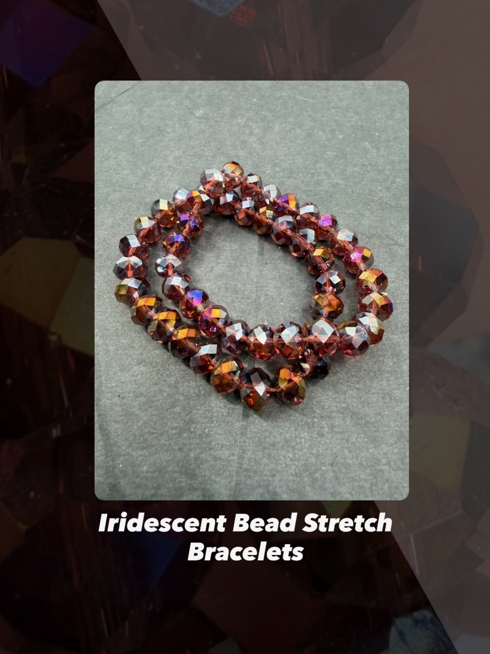 EUC Iridescent Bead Stretch Bracelet Set